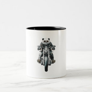 Biker Panda Zweifarbige Tasse