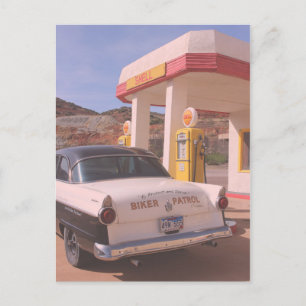 Biker Patrol Classic Auto Service Station Postkarte