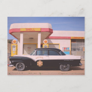 Biker Patrol Classic Auto Service Station Postkarte