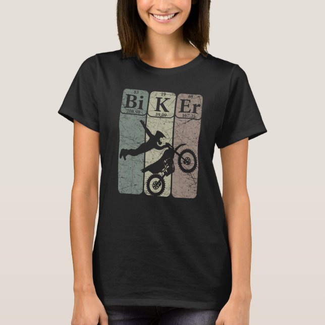 Biker Periodic Table Elements Motocross Bike Nerd  T-Shirt (Vorderseite)