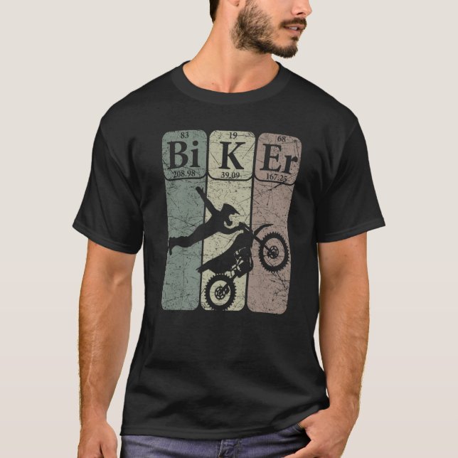 Biker Periodic Table Elements Motocross Bike Nerd  T-Shirt (Vorderseite)