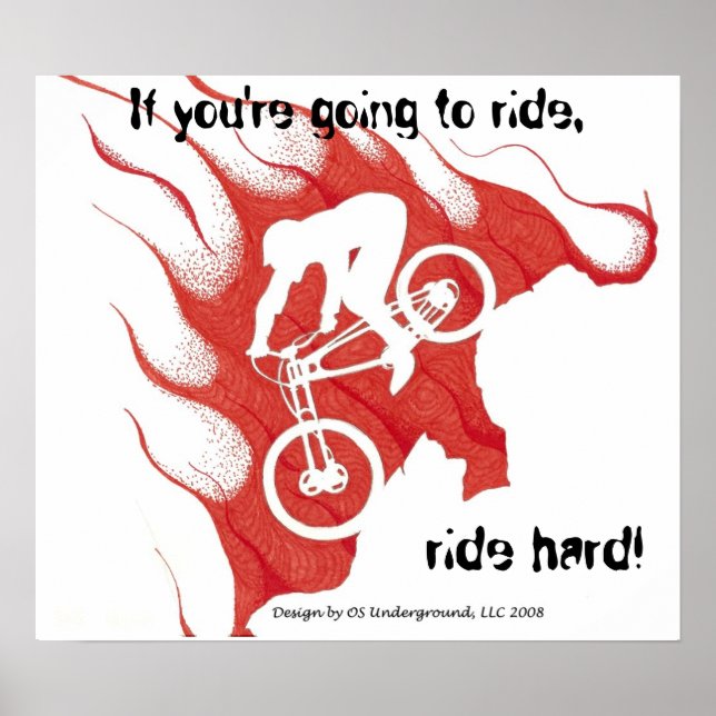 Biker Ride Hard Poster (Vorne)