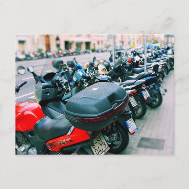 Biker Row Barcelona Postcard Postkarte (Vorderseite)
