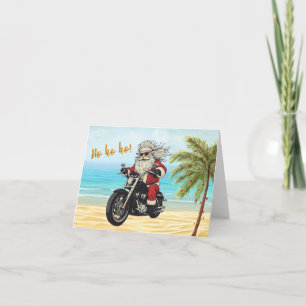 Biker Santa Christmas Card Karte