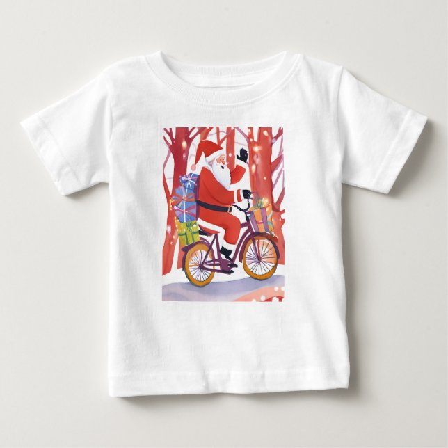 Biker Santa Claus Baby T-shirt (Vorderseite)