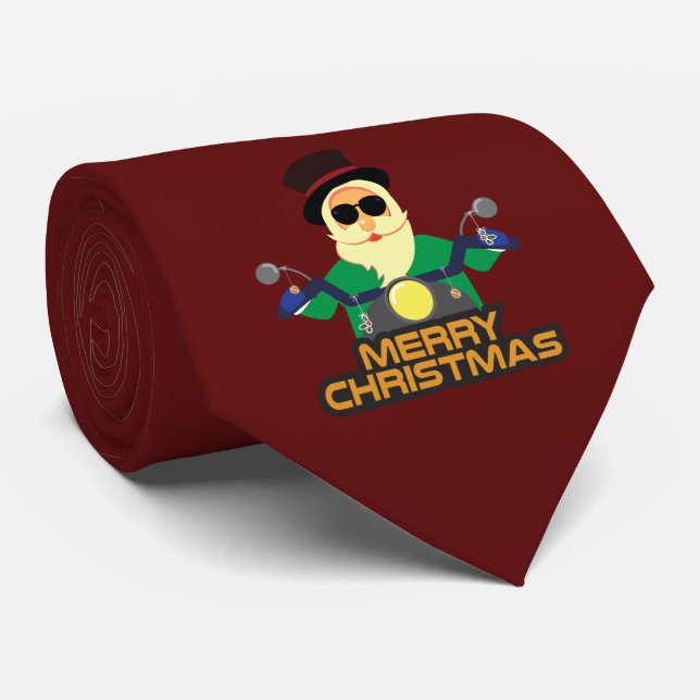 Biker Santa Men-Krawatte Krawatte (Gerollt)