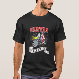 Biker Santa Motorcycle Familie Weihnachten Pajama T-Shirt