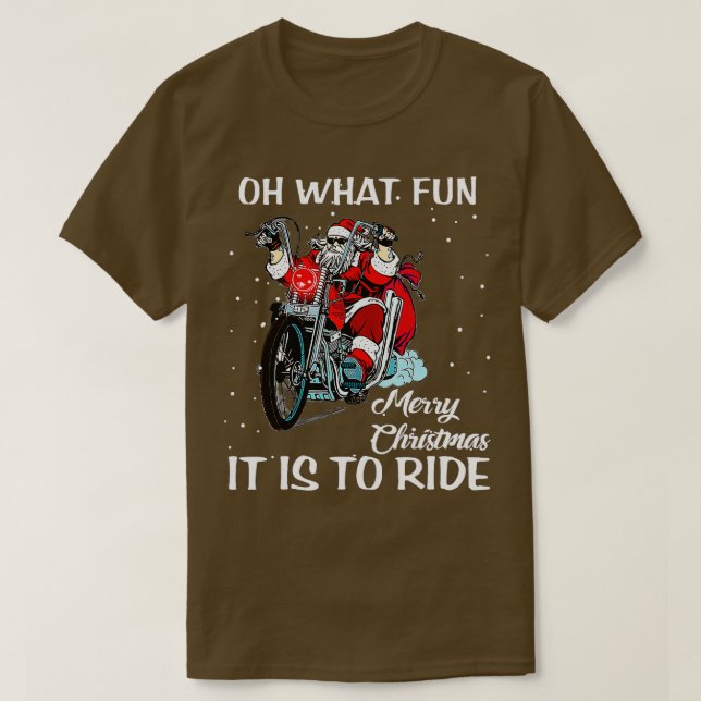 Biker Santa Motorcycle Fan Frohe Weihnachten Weihn T-Shirt (Design vorne)