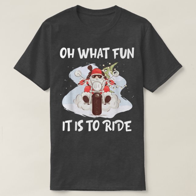 Biker Santa Motorcycle Fan Frohe Weihnachten Weihn T-Shirt (Design vorne)