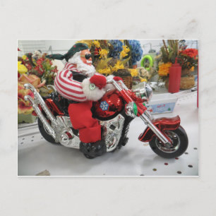 Biker Santa Postkarte