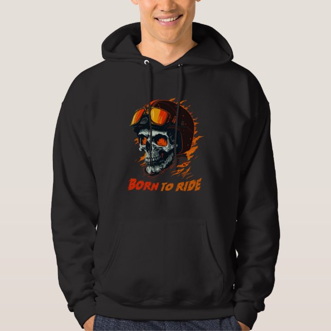 Biker Skeleton Mystic Death Bone Hoodie (Vorderseite)