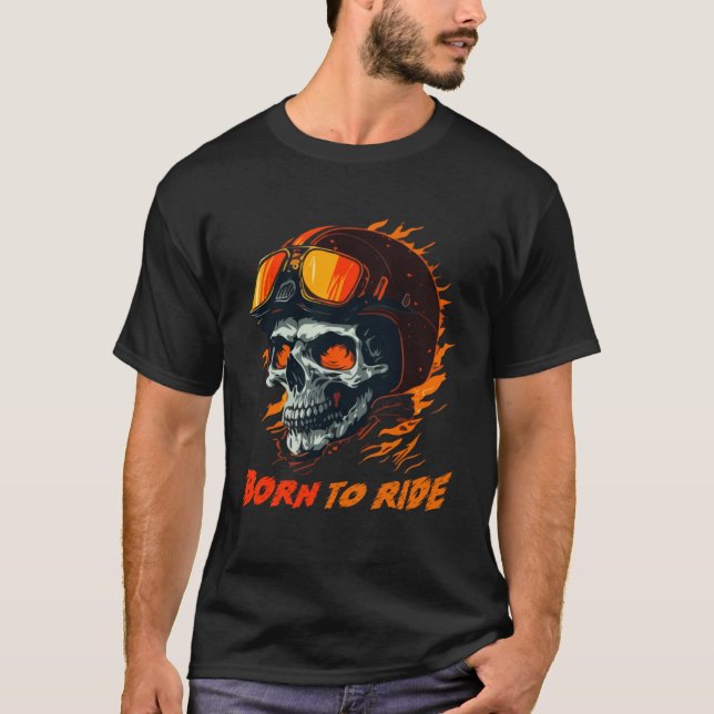 Biker Skeleton Mystic Death Bone T-Shirt (Vorderseite)