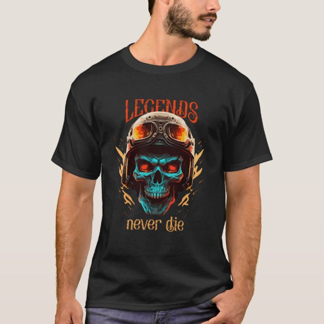 Biker Skeleton Mystic Death Bone T-Shirt (Vorderseite)