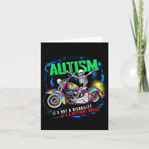 Biker Skeletter Motorrad Puzzle Autism Awa Karte