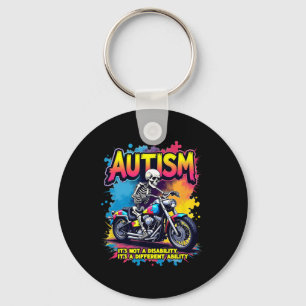 Biker Skeletter Motorrad Puzzle Autism Awa Schlüsselanhänger