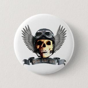 Biker Skull A Button