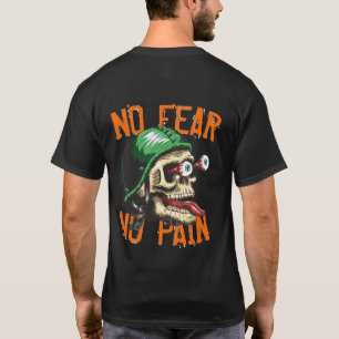 Biker Skull No Angst No Pain Funny T - Shirt