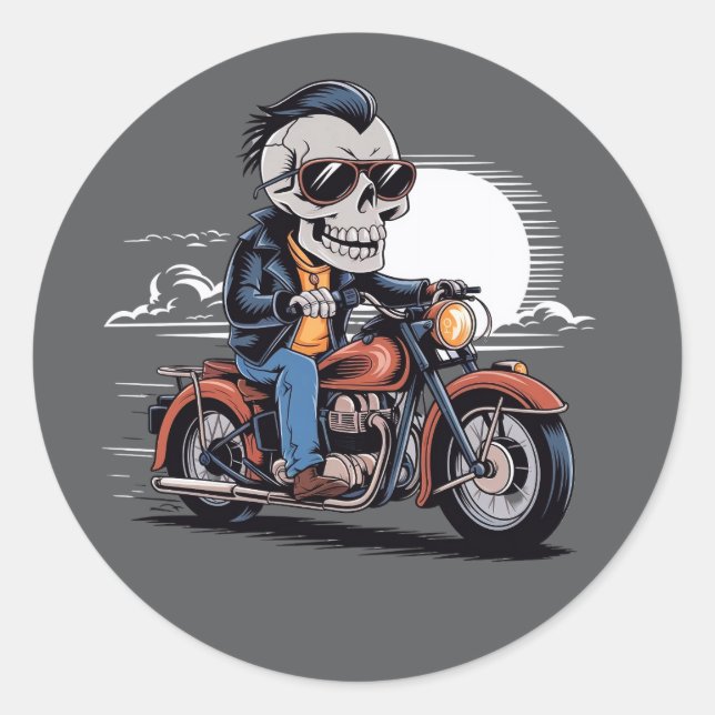 Biker Skull Rider Sticker (Vorderseite)