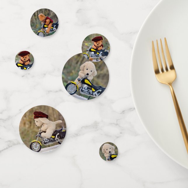 Biker Teddy Bear and Dog - Konfetti (Gruppe)