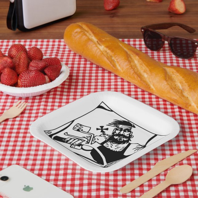 Biker-Teller Pappteller (Picknick)