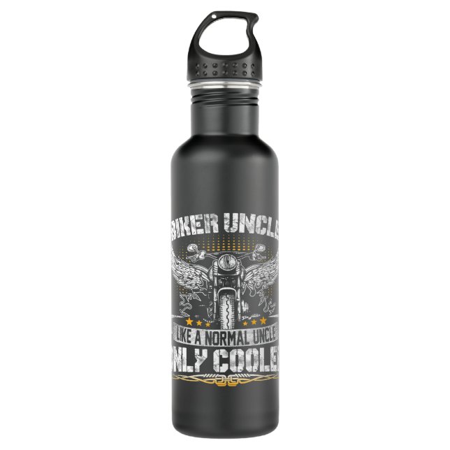 Biker Uncle Motorrad Vathers Day for Vathers Edelstahlflasche (Vorderseite)