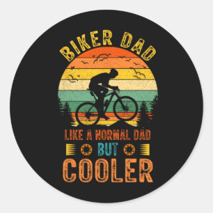 Biker-Vater Fahrrad Vintage-Vatertags-Design für Runder Aufkleber
