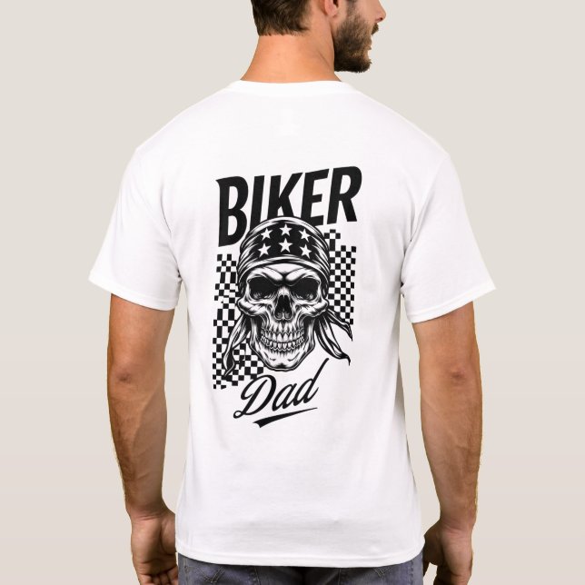Biker-Vater | Motorrad für die Motorräder "Skull & T-Shirt (Rückseite)