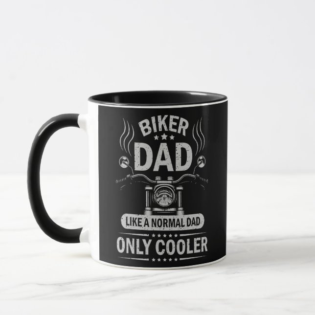 Biker Vater Motorrad Vatertag Vintages Design Tasse (Links)