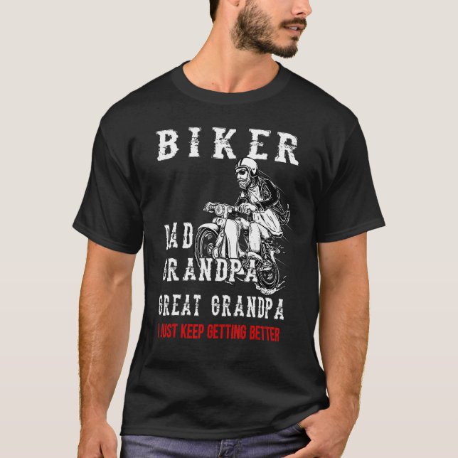 Biker Vater Opa Großartiger Opa Ich Behielt gerade T-Shirt (Vorderseite)