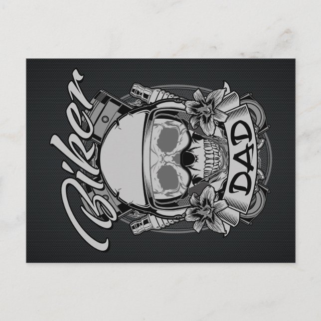 Biker-Vater Postkarte (Vorderseite)