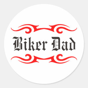 Biker-Vater Runder Aufkleber