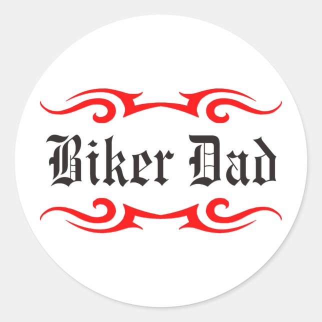 Biker-Vater Runder Aufkleber (Vorderseite)