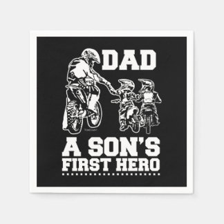 Biker Vater Vater Zwei Kinder Sons Motocross Motor Serviette