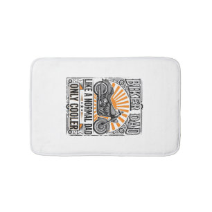 Biker-Vater Vintage-Motorrad-Vektordesign_1 Badematte