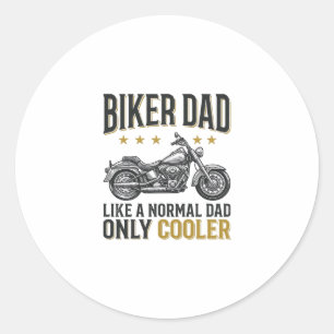 Biker-Vater Vintage-Motorrad-Zitat-Shirt_1 Runder Aufkleber