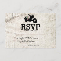 Biker Wedding RSVP Einsteckkarte offene Straße