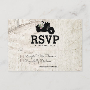 Biker Wedding RSVP Einsteckkarte offene Straße Karte