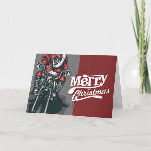 Biker-Weihnachtsmann-Grußkarte Feiertagskarte