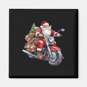 Biker Weihnachtsmann über Motorrad Spaß Weihnachts Magnet
