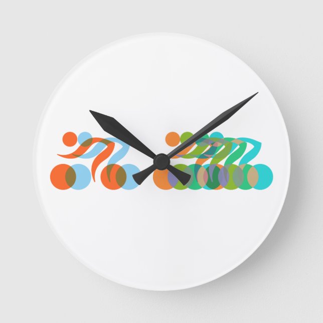 Bikerfreak Runde Wanduhr (Vorderseite)