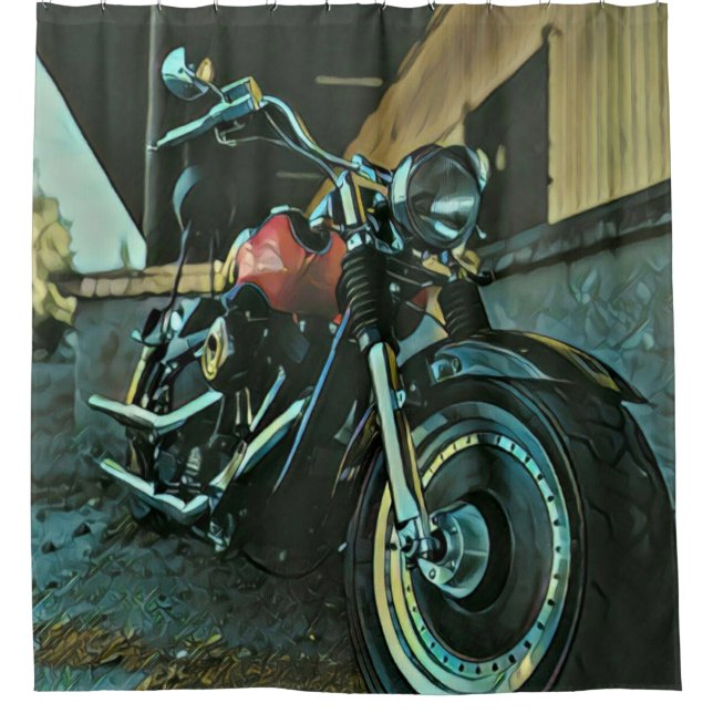 Bikergeschenke Duschvorhang (Vorderseite)