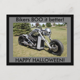 Bikers BOO es besser Halloween Postkarte