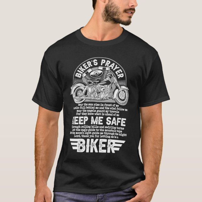 Biker's Prayer   Motorcycle Riders Biker T-Shirt (Vorderseite)