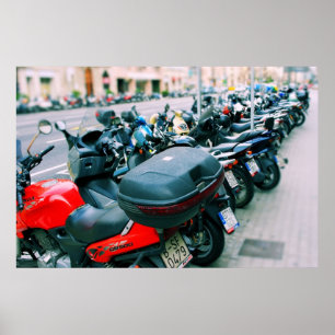 Bikers Row Barcelona, Spanien Poster