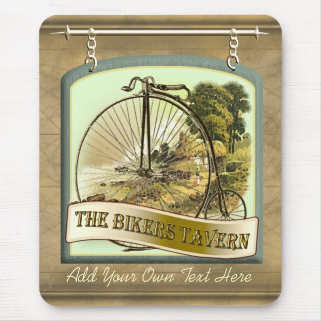 Bikers Tavern Pub-Schild Mauspad (Vorne)