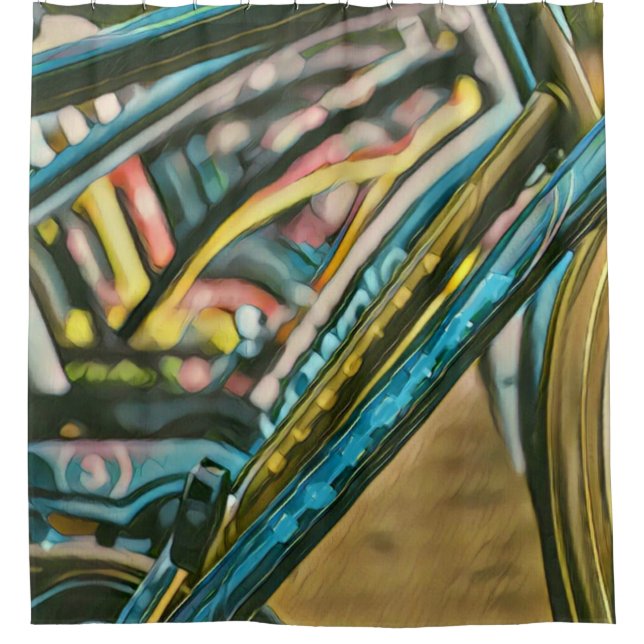 Bikes Artwork Duschvorhang (Vorderseite)