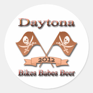 Bikes Babes Bier 2012 Daytona rot Runder Aufkleber