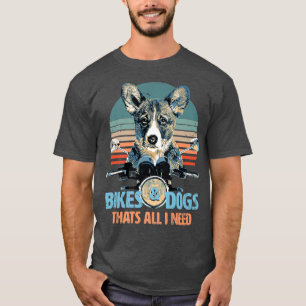 Bikes & Dogscute Corgi Puppy Driving Motorcycle-90 T-Shirt