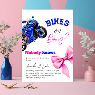 Bikes oder Bows - Blaue oder rosafarbene Darstellu Einladung