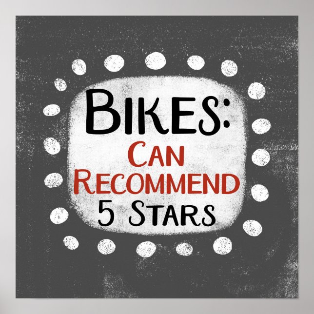 Bikes Review 5 Stars Poster Wall Art (Vorne)